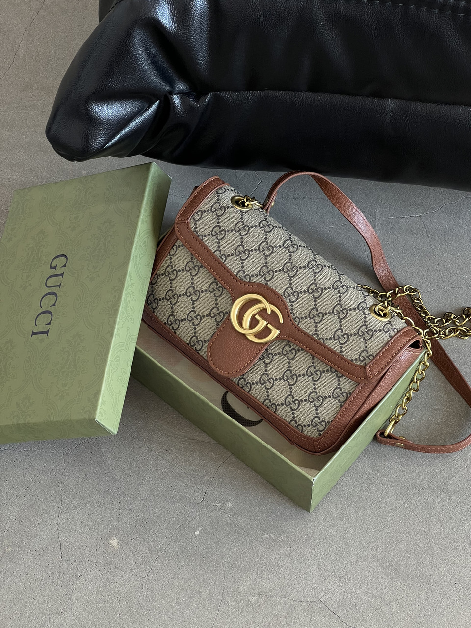 Сумка жіноча Gucci Marmont коричневий крос-боді через плече Гуччі