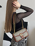 Сумка жіноча Gucci Marmont коричневий крос-боді через плече Гуччі, фото 2