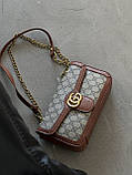 Сумка жіноча Gucci Marmont коричневий крос-боді через плече Гуччі, фото 3