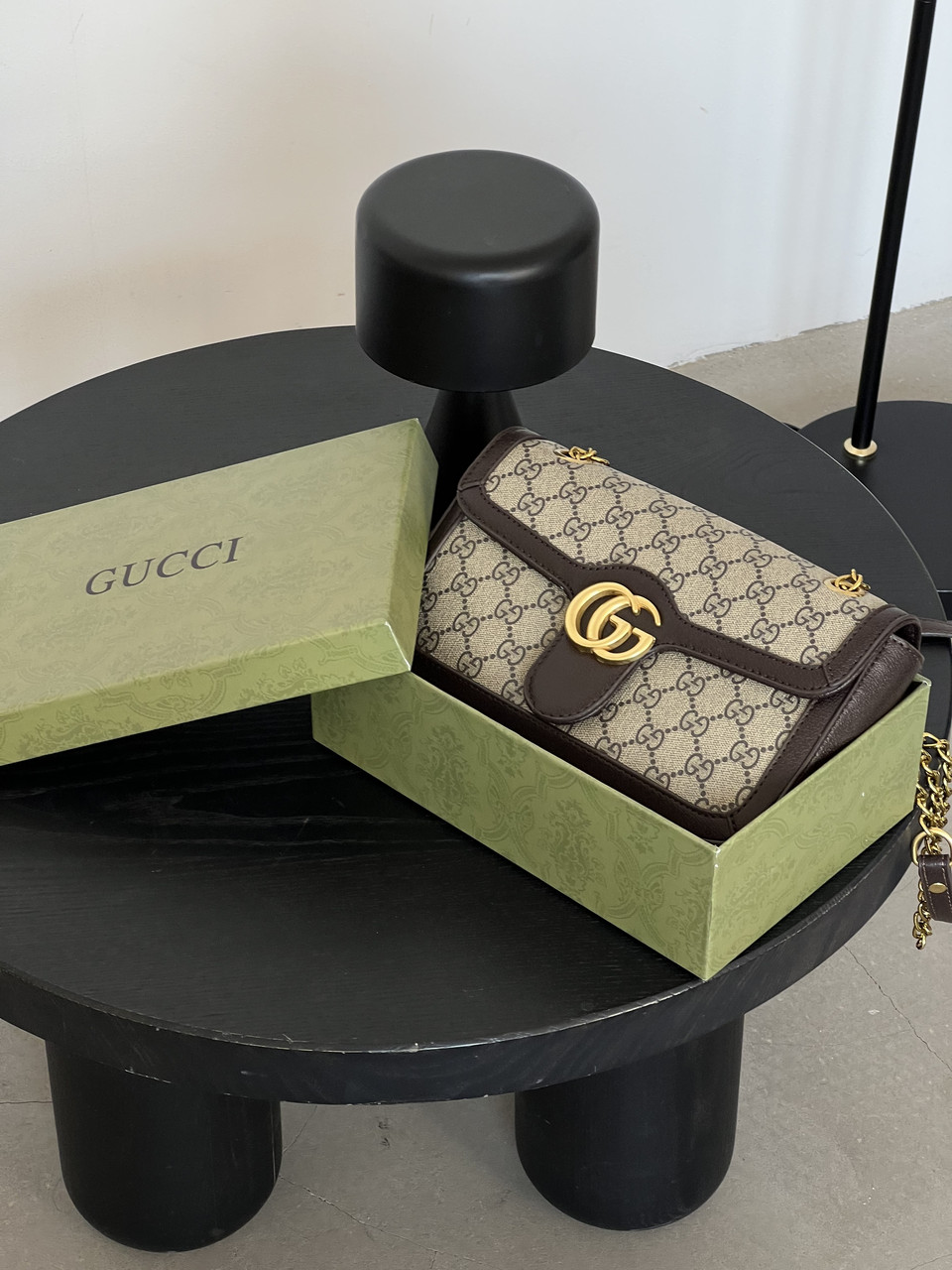 Сумка жіноча Gucci Marmont шоколадний крос-боді через плече Гуччі