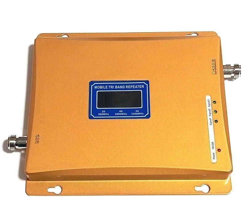 Підсилювач 3G/4G інтернету та зв'язку тридіапазонний 2G/3G/4G SL-1770-GDW 900/1800/2100 МГц, 300-400 кв. м.