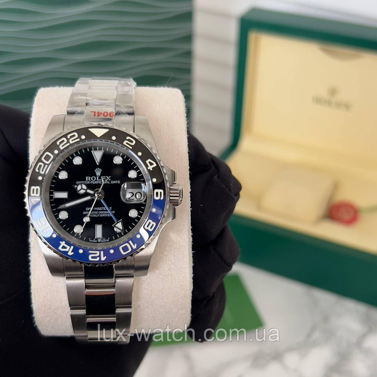 Чоловічий наручний годинник R/o/l/e/x/GMT-Master II Silver-Black/Blue