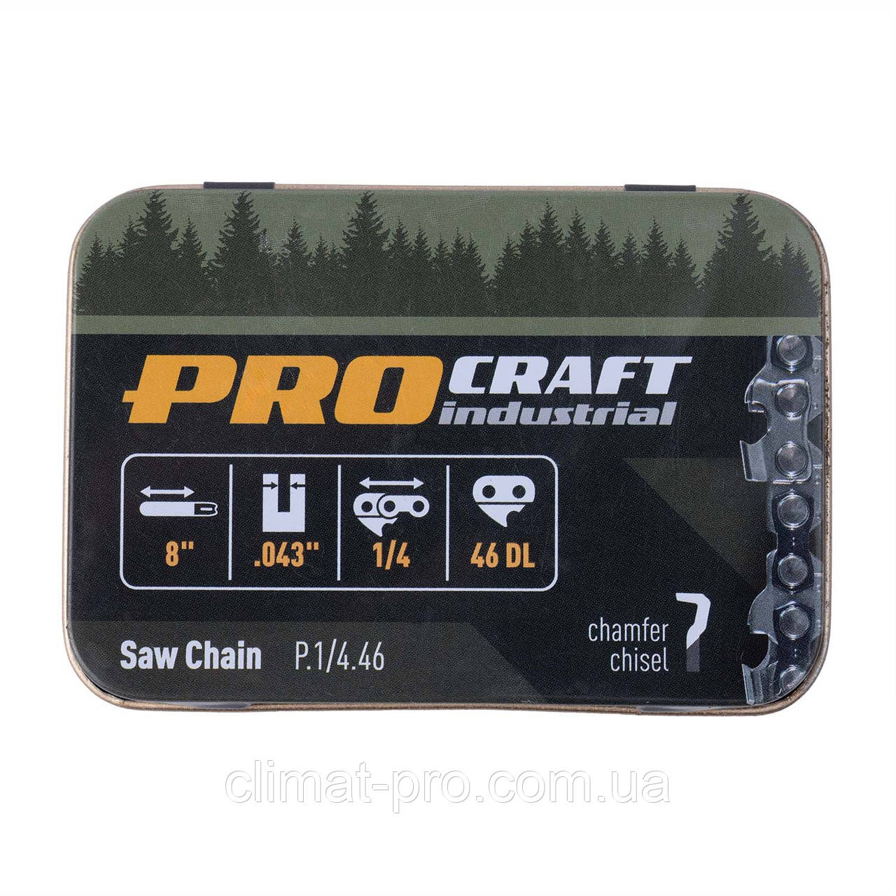 Ланцюг для ланцюгової пилки Procraft industrial P.1/4.46 Universal 1/4" шаг 46 зв.