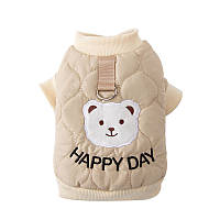 Куртка для тварин Тедді Happy Day з петлею для повідця Beige S