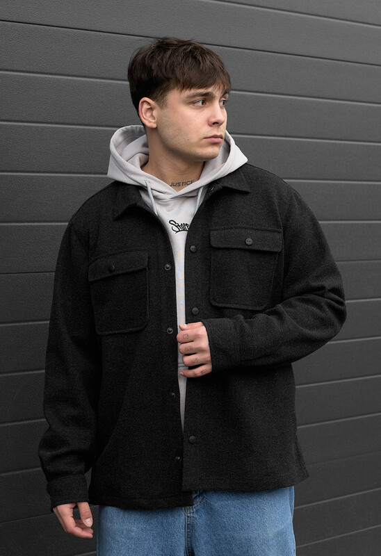Куртка-сорочка в кольорі чорний графіт Staff black graphite