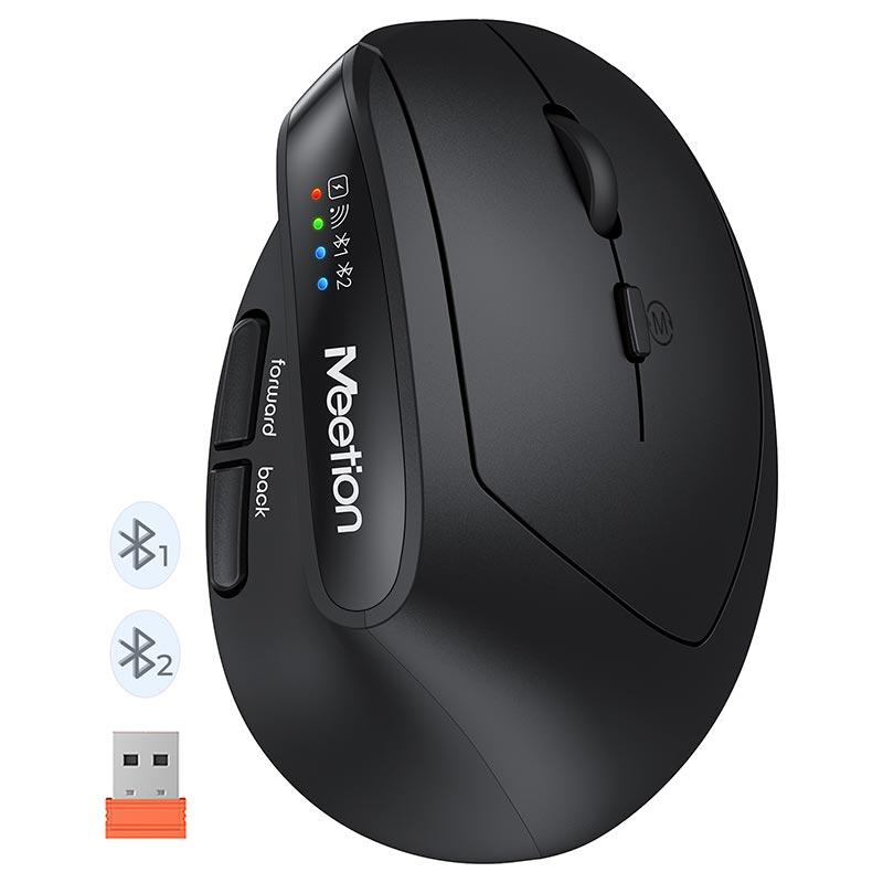 Миша MEETION 2.4 G+Bluetooth Office Vertical Mouse BTM008 |800-1200-1600-2400dpi, 400h, Type-C charging|