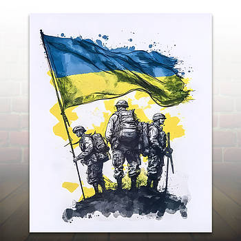 Алмазна живопис Українські солдати 50x40 см IMAGE90 У картонній коробці