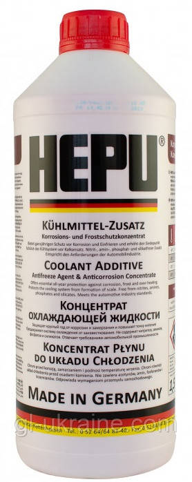 Антифриз-концентрат HEPU G12 червоний, 1.5л (P999-G12)
