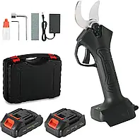 Электрический секатор аккумуляторный 48V с двумя батареями и точильным камнем в кейсе