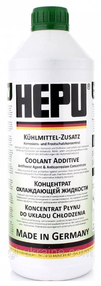 Антифриз-концентрат HEPU G11 зелёный, 1.5л (P999-GRN)