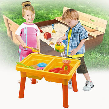 Набір для пісочниці на 16 предметів M 0831 U/R Ігровий столик для гри з піском та водою