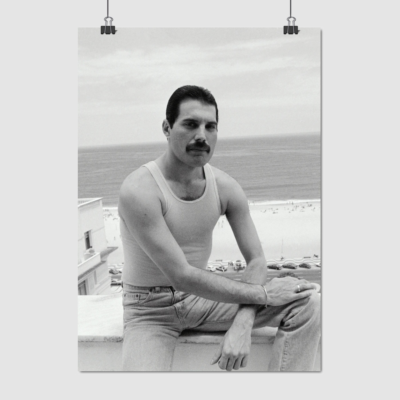 Плакат "Фредді Мерк'юрі, Freddy Mercury, Queen", 60×43см