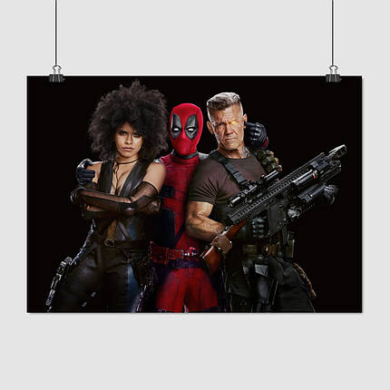 Плакат "Дедпул, Доміно та Кейбл, Deadpool", 43×60см, фото 1