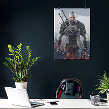 Плакат "Відьмак Геральт на полі бою, Witcher", 60×43см, фото 4