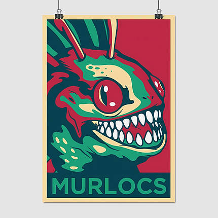 Плакат "Варкрафт, Мурлок, Warcraft, Murlok, Tide Hunter", 60×43см, фото 1