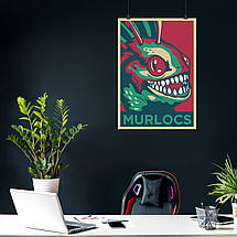 Плакат "Варкрафт, Мурлок, Warcraft, Murlok, Tide Hunter", 60×43см, фото 3