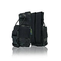 Тактичний підсумок під рацію KIBORG GU Single Mag Pouch Чорний Мультикам