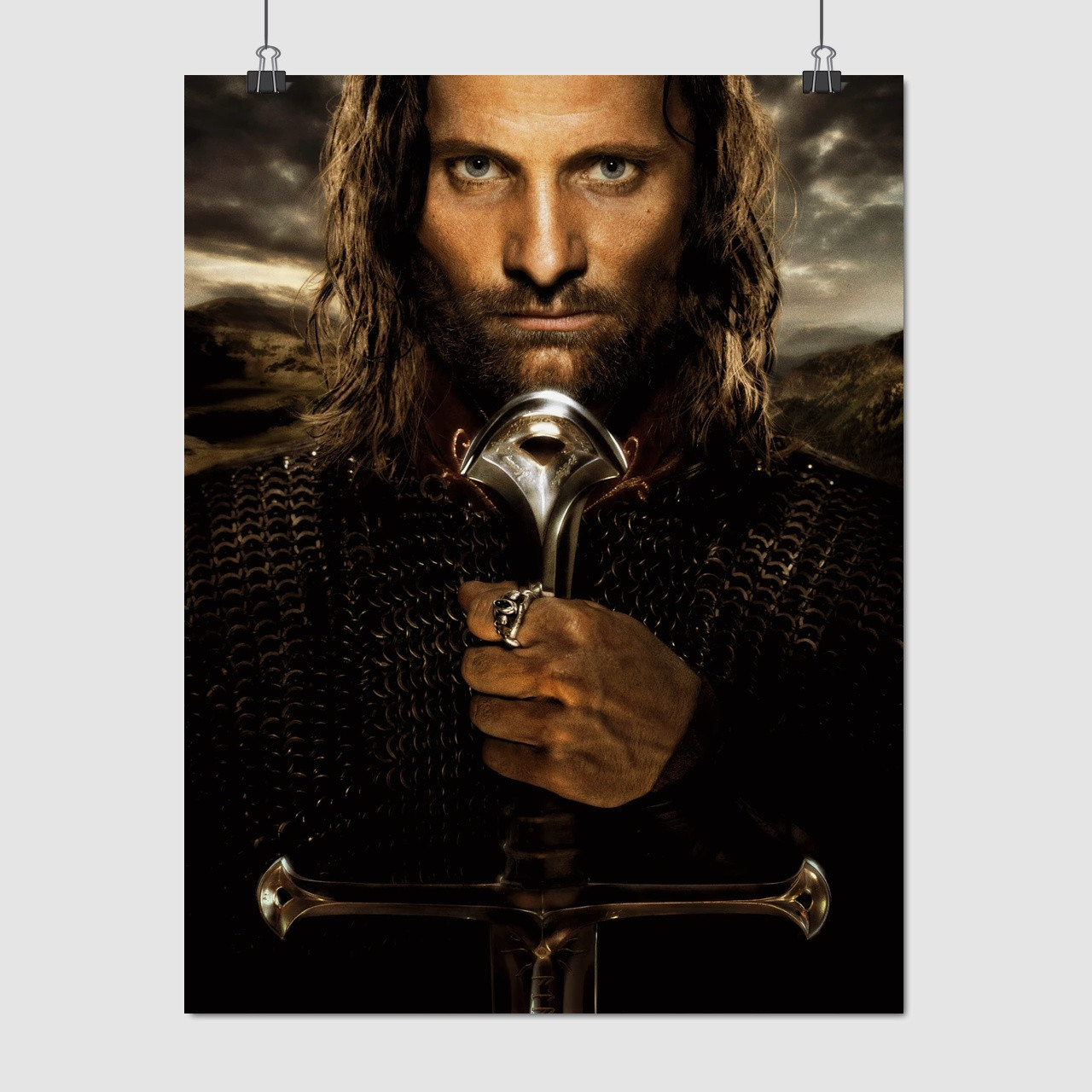 Плакат "Володар перснів, Арагорн з мечем, Lord Of The Rings", 60×46см