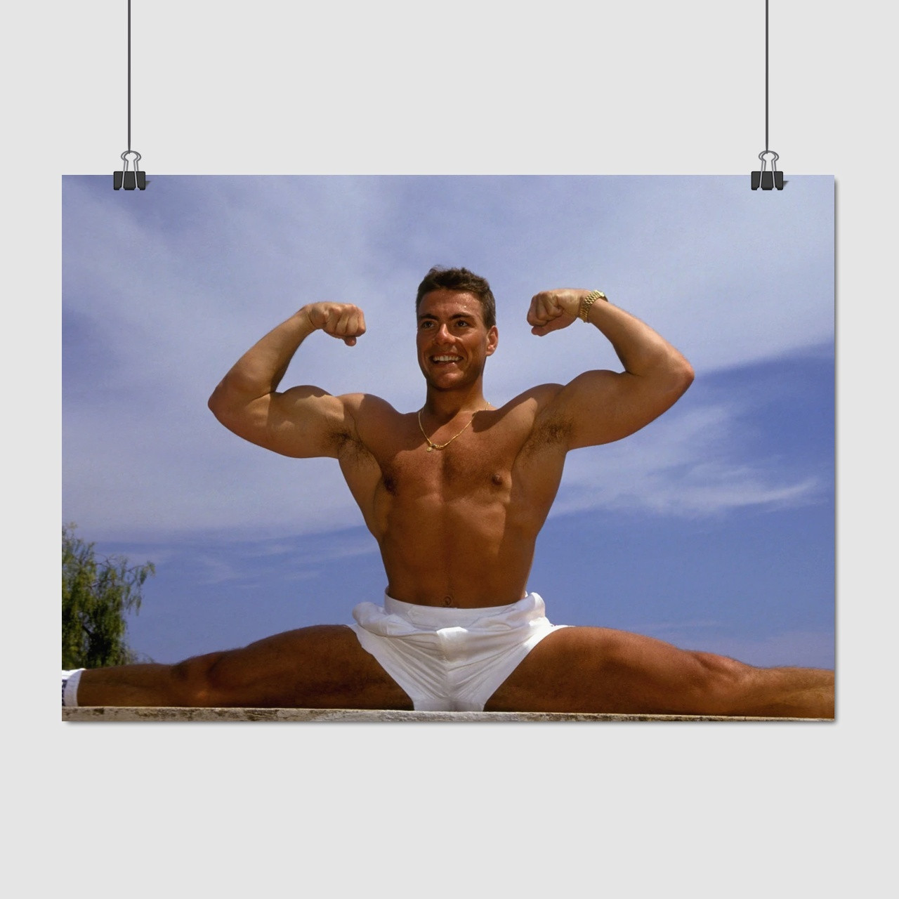 Плакат "Жан Клод Ван-Дамм на шпагаті, Jean-Claude Van Damme", 43×60см