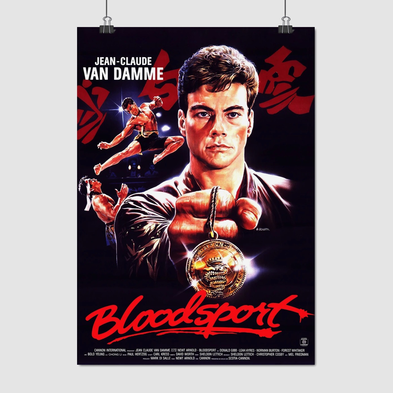 Плакат "Кривавий спорт, Жан-Клод Ван Дамм, Bloodsport (1988)", 60×42см