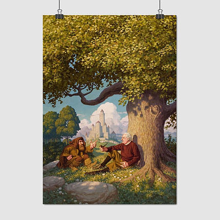 Плакат "Джон Толкін і гном під дубом, Hobbit, Lord Of The Rings", 60×43см, фото 1