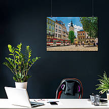Плакат "Львів, Площа Ринок, трамвай і фонтан, Lviv", 40×60см, фото 4