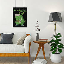 Плакат "Ктулху, Лавкрафт, Ctulhu, You awaked the wrong god…", 60×42см, фото 4