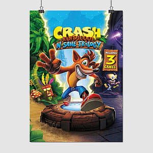 Плакат "Креш Бандікут, Crash Bandicoot", 60×43см