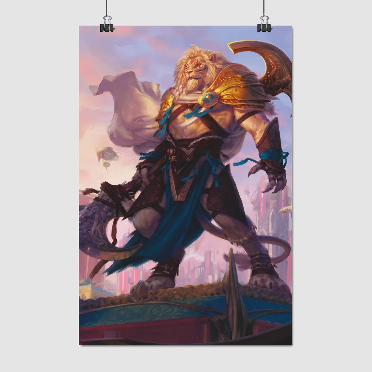 Плакат "Аджані, МТГ, Магія, MTG, Magic The Gathering, Ajani Unyielding", 60×40см