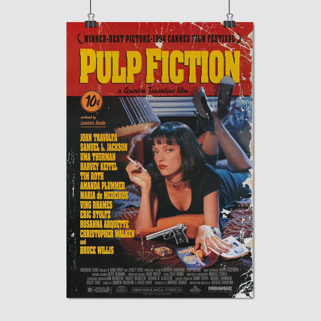 Плакат "Кримінальне чтиво, Тарантіно, Pulp Fiction (1994)", 60×41см