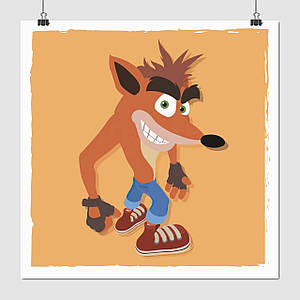Плакат "Креш Бандікут, Crash Bandicoot", 60×60см