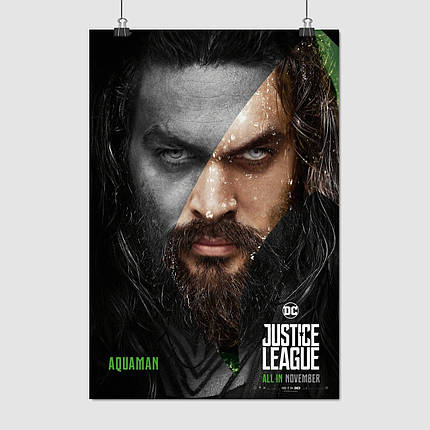 Плакат "Аквамен, Ліга Справедливості, Aquaman, Justice League", 60×41см, фото 1
