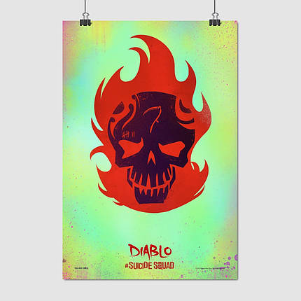 Плакат "Загін самогубців, Ель Дьябло, Suicide Squad, El Diablo", 60×40см, фото 1