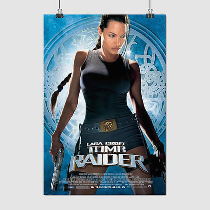 Плакат "Лара Крофт, Розкрадачка гробниць, Анджеліна Джолі, Tomb Raider (2001)", 60×41см, фото 1