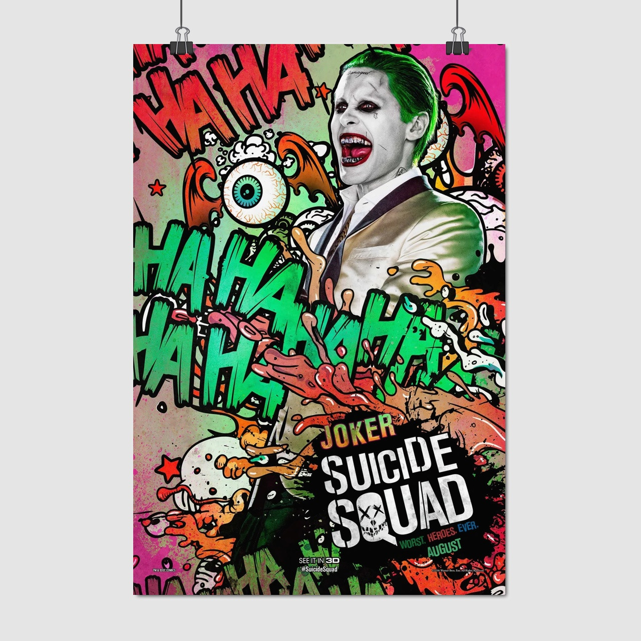 Плакат "Загін самогубців, Джокер, Suicide Squad, Joker", 60×40см