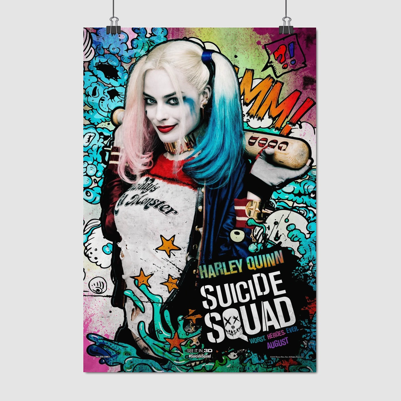 Плакат "Загін самогубців, Гарлі Квінн, Suicide Squad, Harley Quinn", 60×40см
