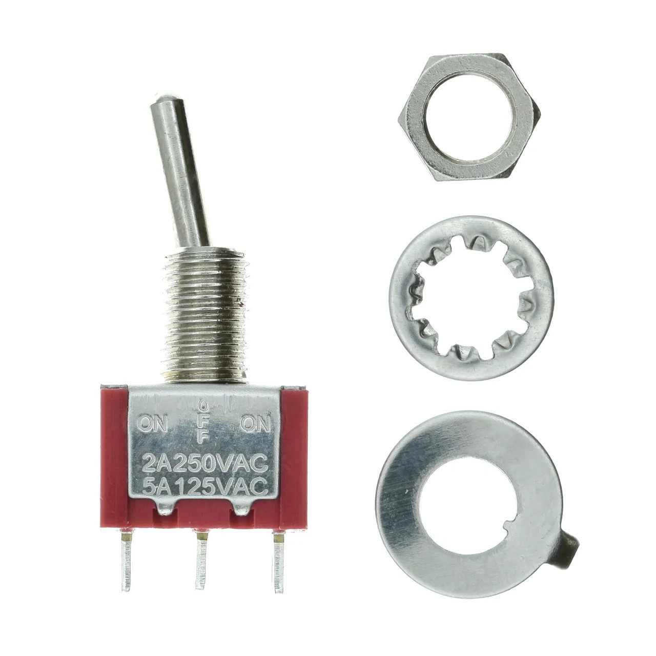 Тумблер 3-х контактний On-Off-On 2A / 250V, KLS7-MS-103-A