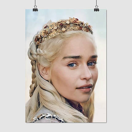 Плакат "Гра Престолів, Дейенеріс Таргарієн, Емілія Кларк, GoT, Game of Thrones", 60×43см, фото 1