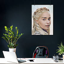 Плакат "Гра Престолів, Дейенеріс Таргарієн, Емілія Кларк, GoT, Game of Thrones", 60×43см, фото 3