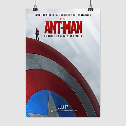 Плакат "Людина-мураха на щиті Капітана Америка, Ant-Man (2015)", 60×41см, фото 1