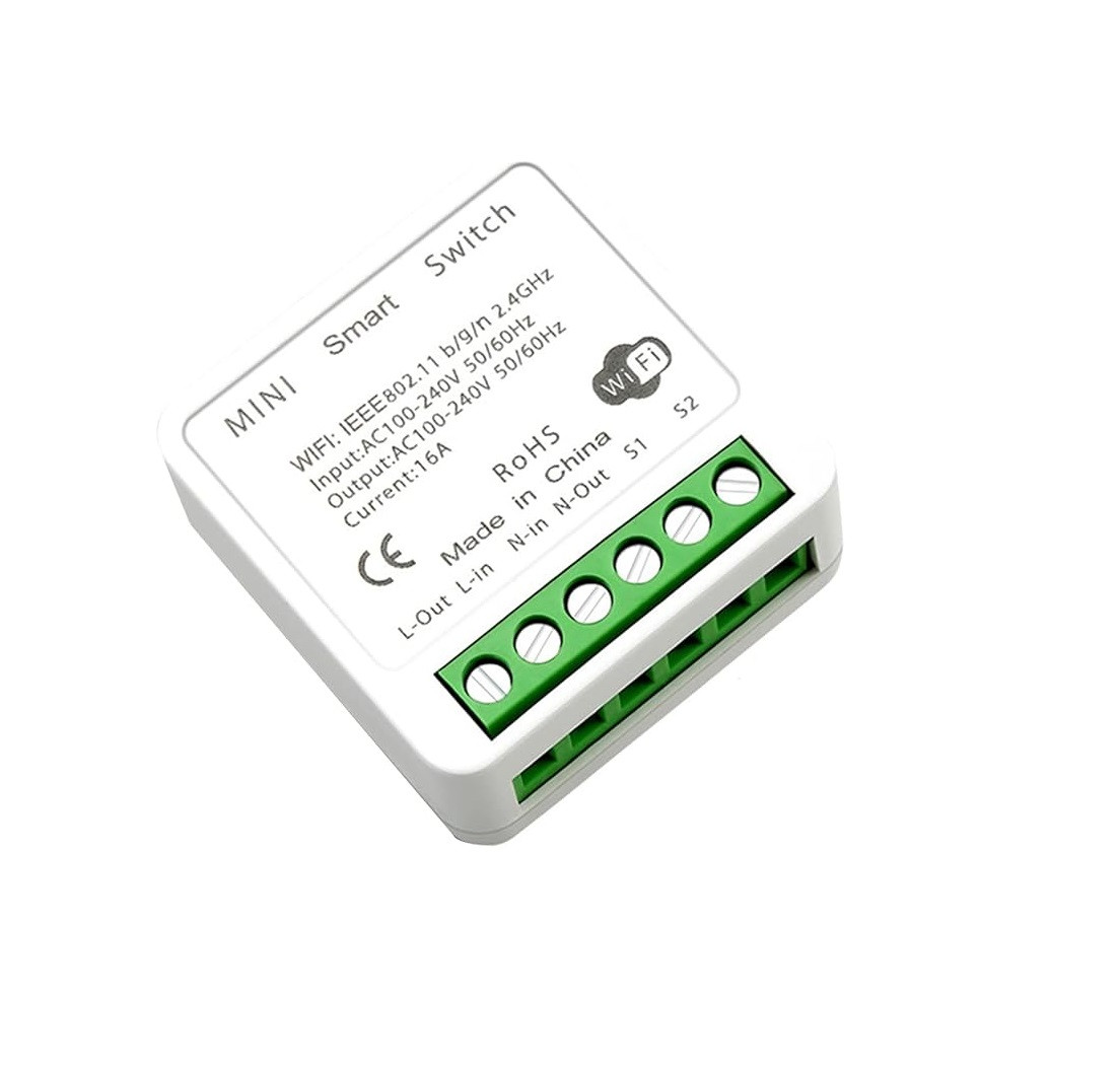 Вимикач розумний з WiFi, 16A для розеток, реле для світла, автоматизації Tuya, Smart Life