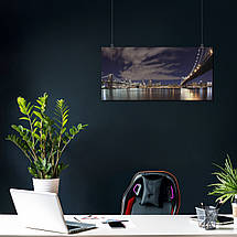 Плакат "Бруклінський міст вночі, Нью-Йорк, New York", 29×60см, фото 3