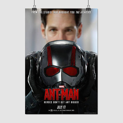Плакат "Людина-мураха тримає шолом, Ant-Man (2015)", 60×43см, фото 1