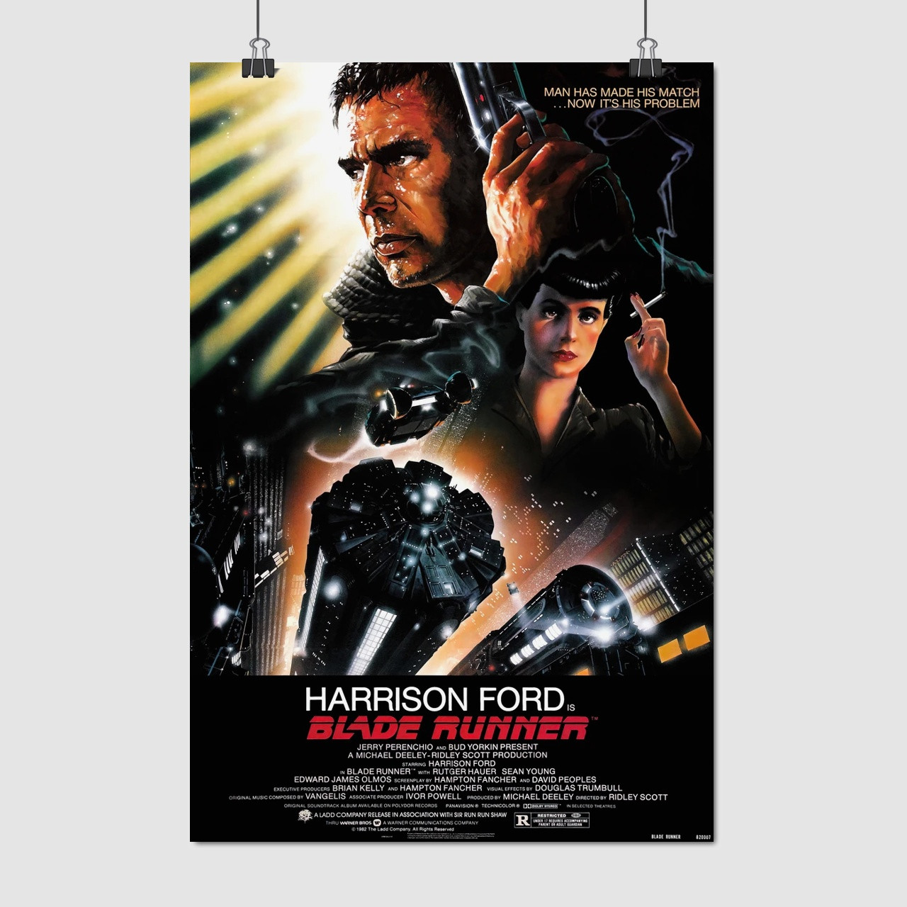 Плакат "Той, хто біжить по лезу, Blade Runner (1982)", 60×40см
