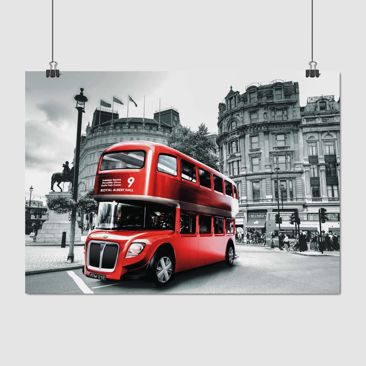 Плакат "Англія, червоний автобус на вулицях Лондона, London, England", 43×60см