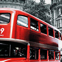 Плакат "Англія, червоний автобус на вулицях Лондона, London, England", 43×60см, фото 2