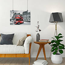 Плакат "Англія, червоний автобус на вулицях Лондона, London, England", 43×60см, фото 4