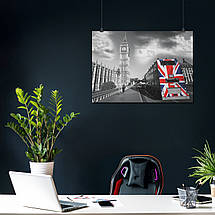 Плакат "Англія, Лондон, автобус з прапором і вид на Біг Бен, London, England", 43×60см, фото 3