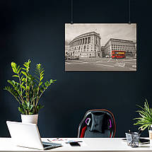 Плакат "Англія, Лондон, червоний автобус на сірий вулиці, London, England", 40×60см, фото 3