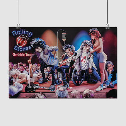 Плакат "Роллінг Стоунз, веселі дідугани, Rolling Stones", 39×60см, фото 1